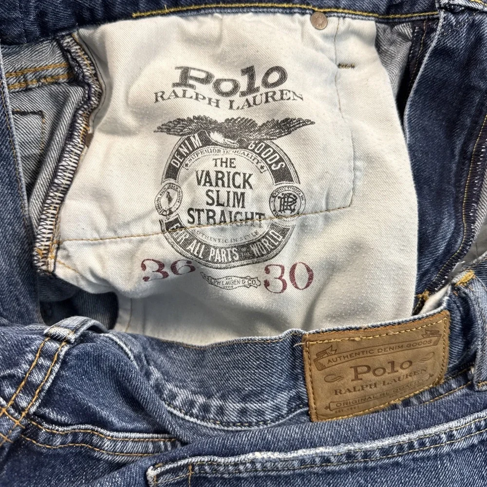 Polo Ralph Lauren Varick Slim Straight Jeans Men's 36x30 (28) Blue‎ Medium Wash